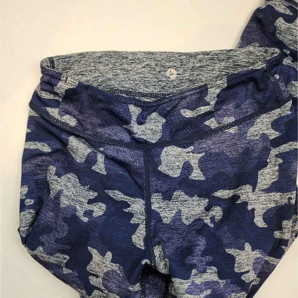 90 Degree‎ by Reflex Gray Blue Reversible Athletic Leggings Juniors Size M